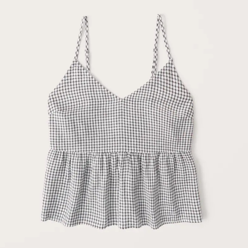 NWOT Abercrombie Gingham Trapeze Cami XS